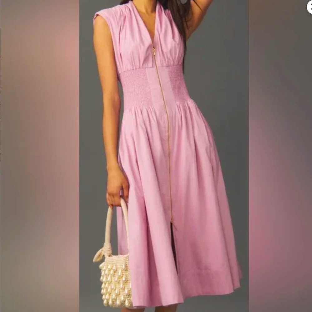 Anthropologie Tommie Zip-front midi dress